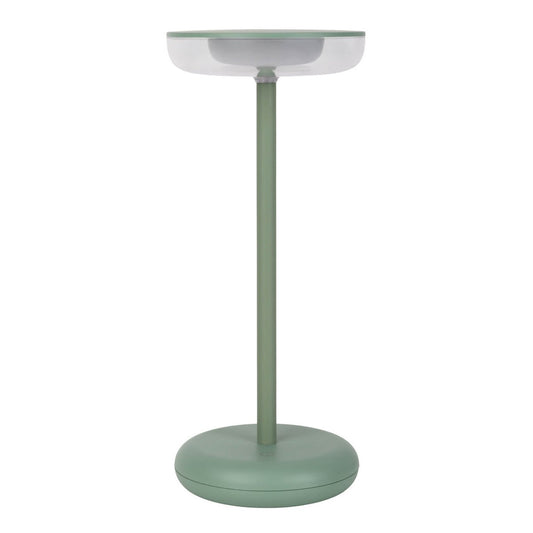 Noteloze tabletlamp "PASI" voor buiten en binnen, gemaakt van metaal en plastic in mint, dimbaar, met aanraking en geheugenfunctie, ca. 26 cm hoog