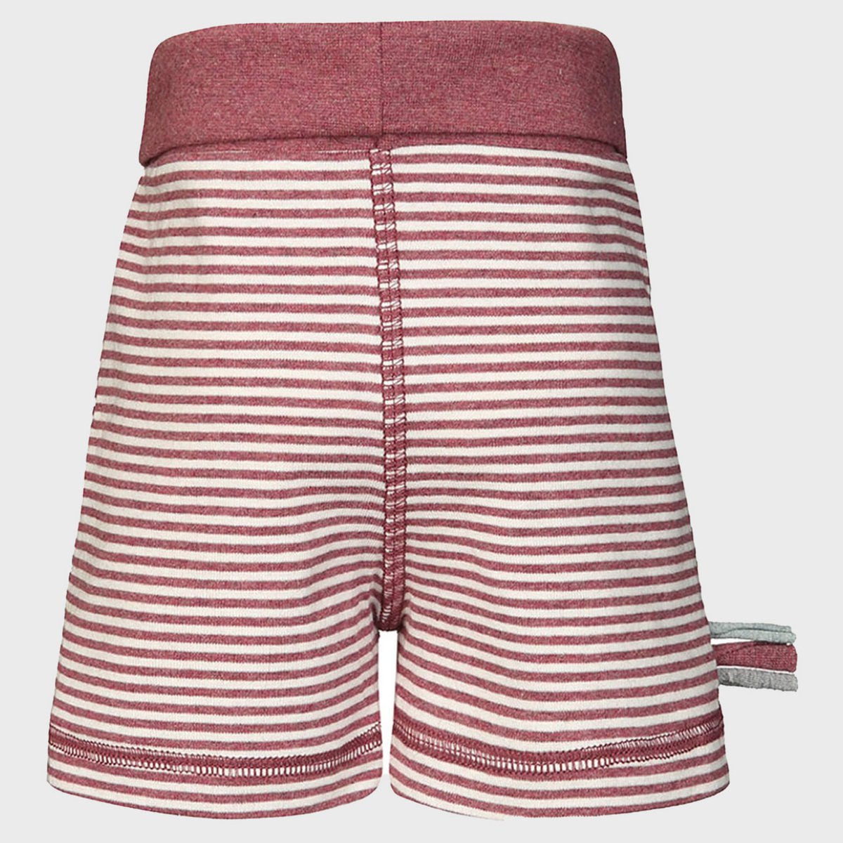 OrganicEra biologische babyshort, bordeaux gestreept
