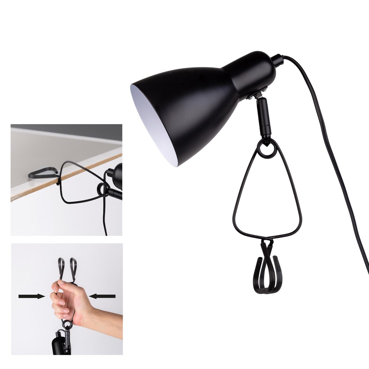 Klemtafels "Mara" Matt Schwarz voor E14 Max. 18 Watt, voor interieur, 28 cm hoog