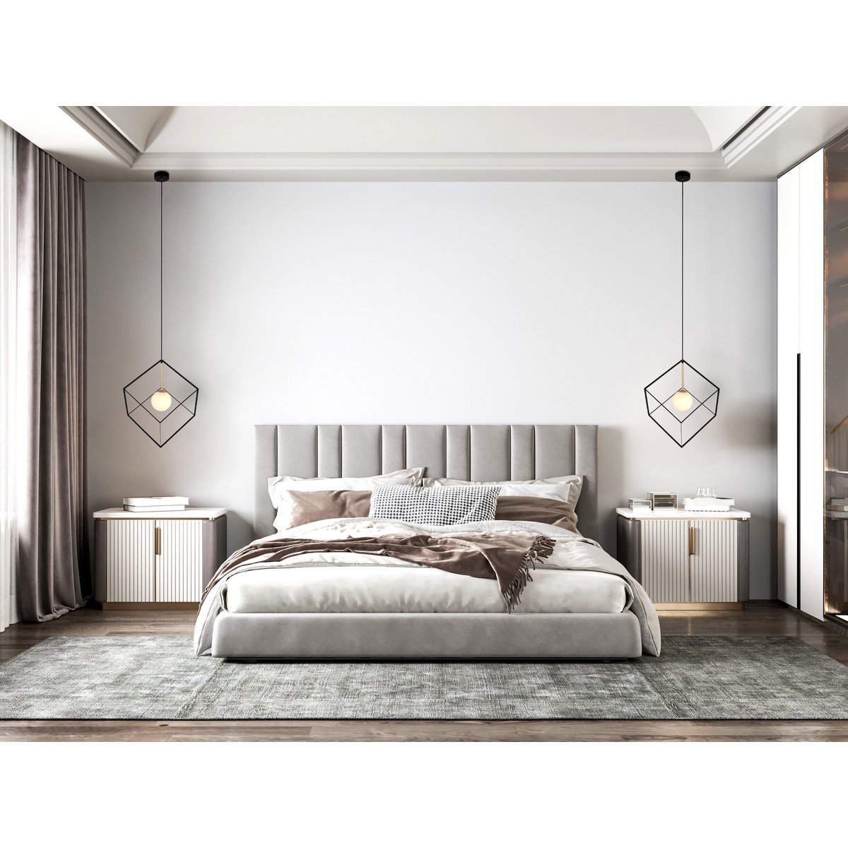 Hanger lamp "cadre", hanglamp retro gemaakt van metaal en glas in zwart en wit met een G9 -aansluiting, 30 cm zijlengte, voor woonkamer en kantoor.