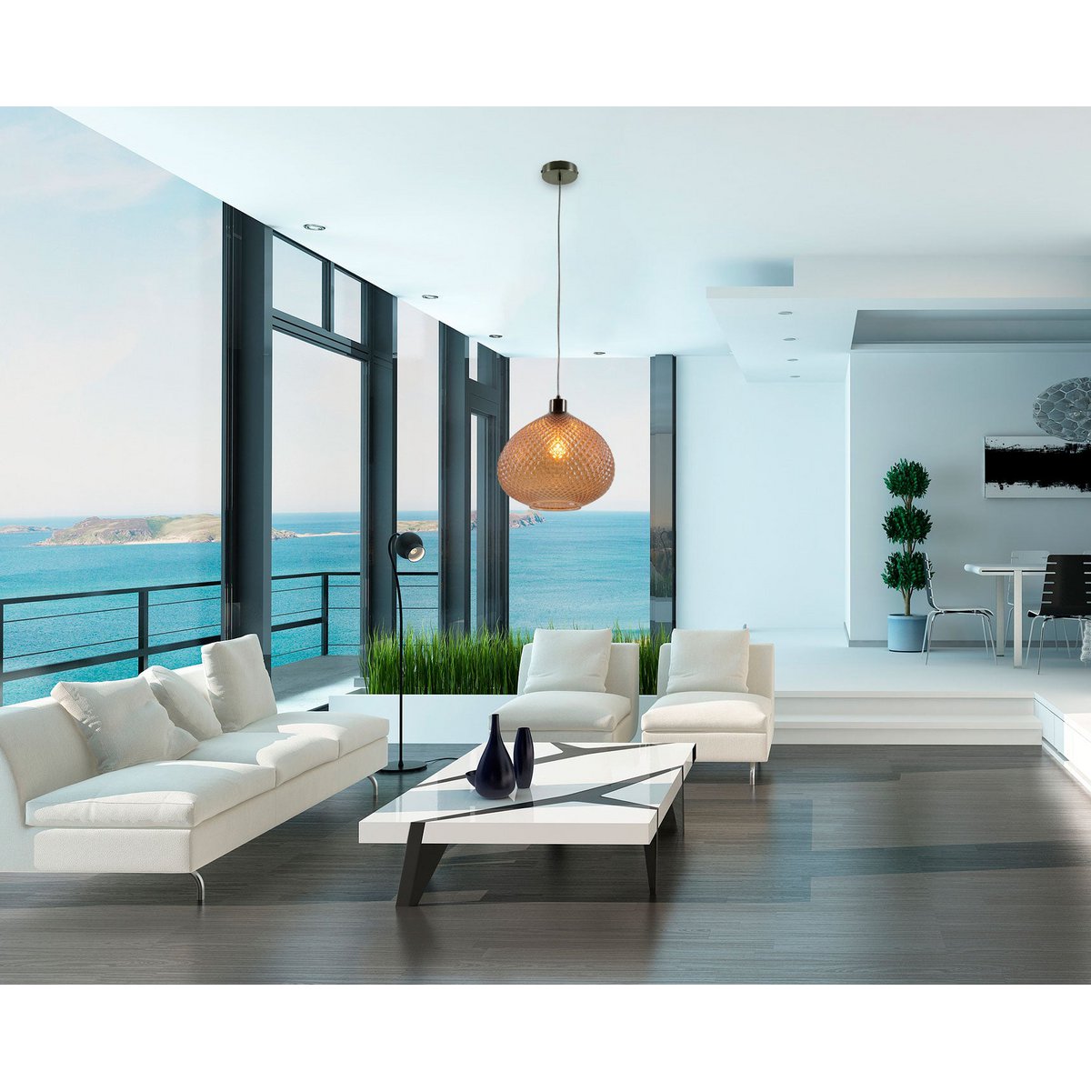 Glas-Pendelleuchte "Surrat" d: 29cm