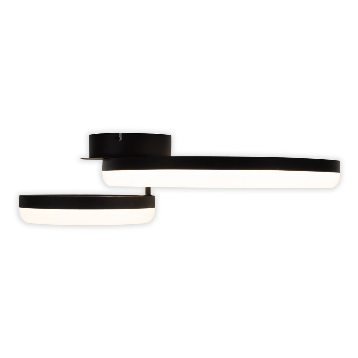 LED CCT-plafondlicht "Circulo" gemaakt van zwart metaal en zandkleurig plastic 53 cm lang