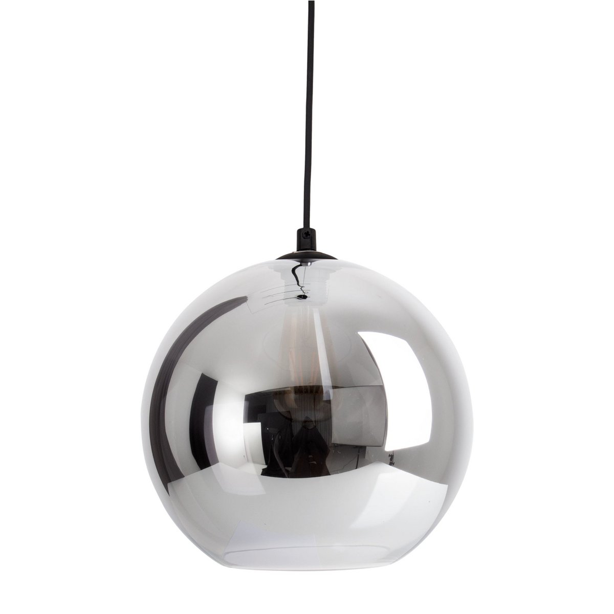 Hanglamp "vaso", kogellampglas, hangende lamp, metaal en rookglas in antraciet, E27 -aansluiting, voor eetkamer, woonkamer, gang of kantoor, met een Øvon 25 cm