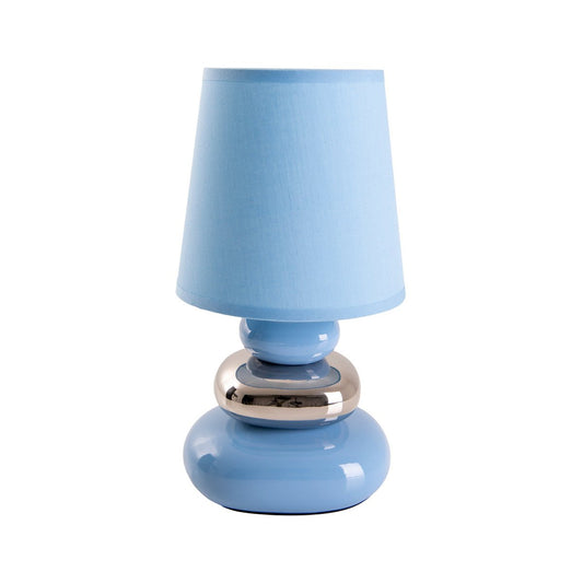 Keramische tafellamp "Stoney", tafellamp gemaakt van keramiek, blauw, met E14 -aansluiting, tafellamp voor eetkamer, woonkamer, gang of kantoor, of als een bedlamp, 31 cm hoog