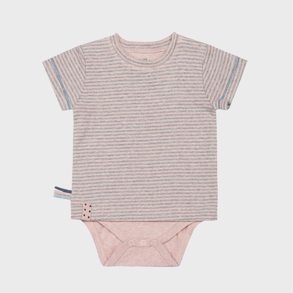 OrganicEra Organic Baby S/S T-shirt body, roze gestreept