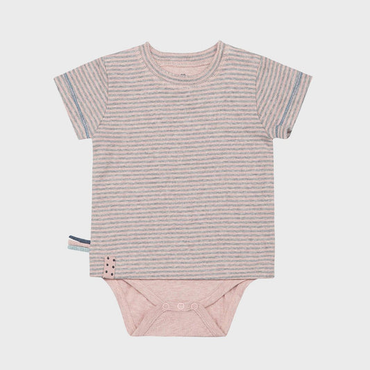 OrganicEra Organic Baby S/S T-shirt body, roze gestreept