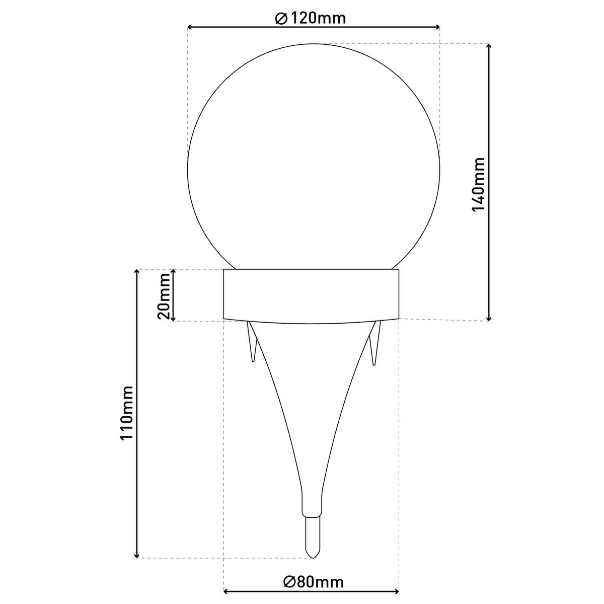 3 Set LED LED Solar Table Lamp/Aand Skeer "Crackle" Ø 12 cm, voor buiten, taflamp-plastic en glas, wit, met geïntegreerde LED