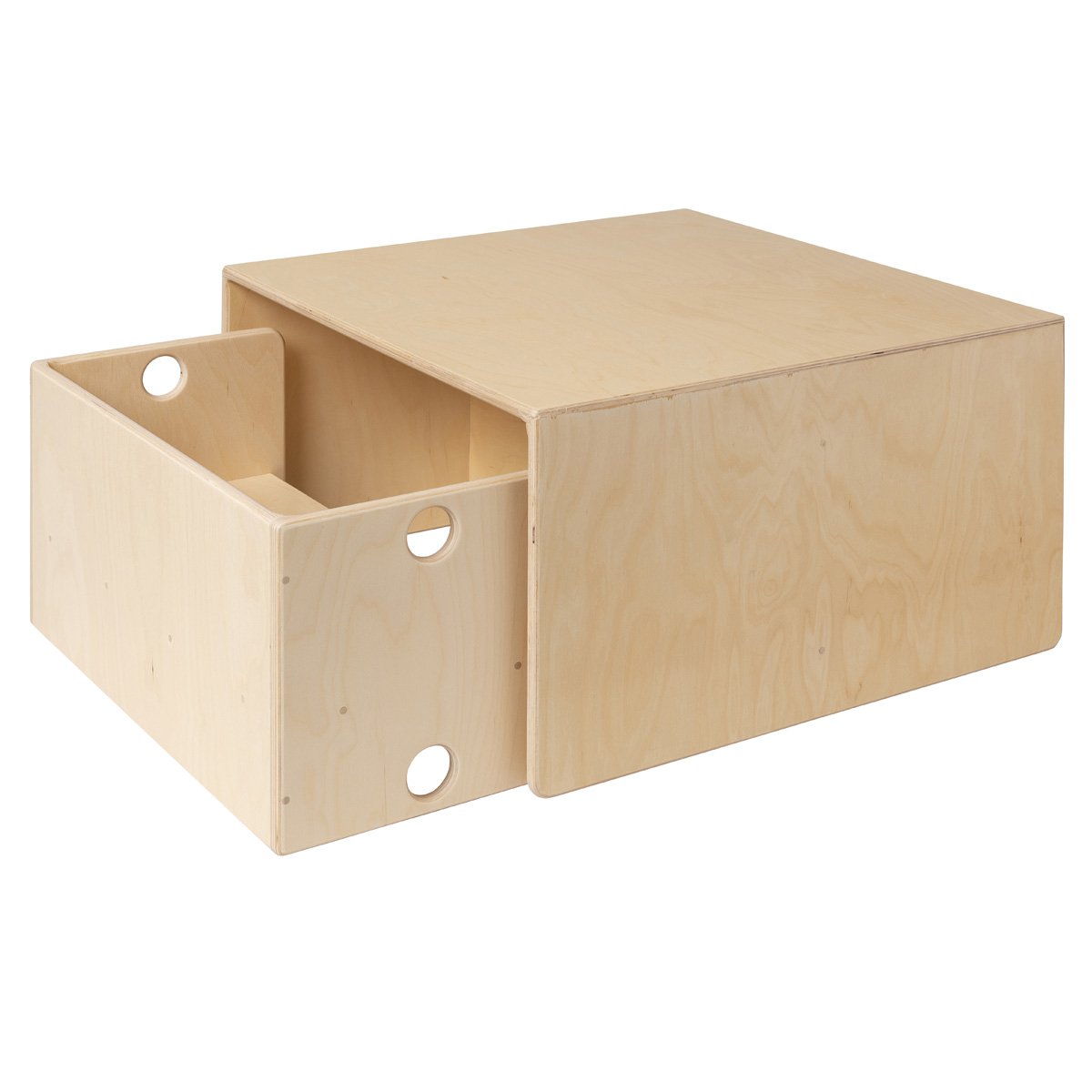 Van Dijk Toys houten kubustafel & kinderbank Naturel - 75x75x40cm (kinderopvang kwaliteit)