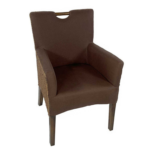 Rattan stoel eetkamerstoel Armlehner fauteuil bilbao gestoffeerde stoel stoelbekleding fauteuil prairie bruin