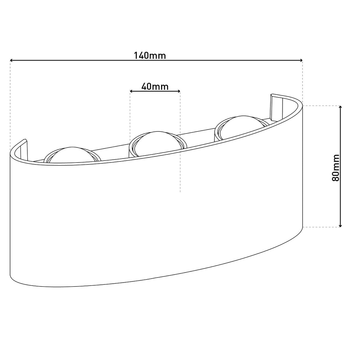 LED Outer Wall Lamp "Auron", gemaakt van metaal in antraciet, met geïntegreerde LED