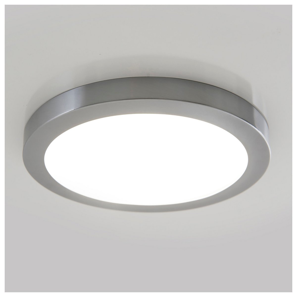 LED -plafondlamp "bonus", functie, metalen plafondlamp en plastic, ringen in chroom en wit kunnen worden gewijzigd, met stevig ingebouwde LED's, 22,5 cm diameter