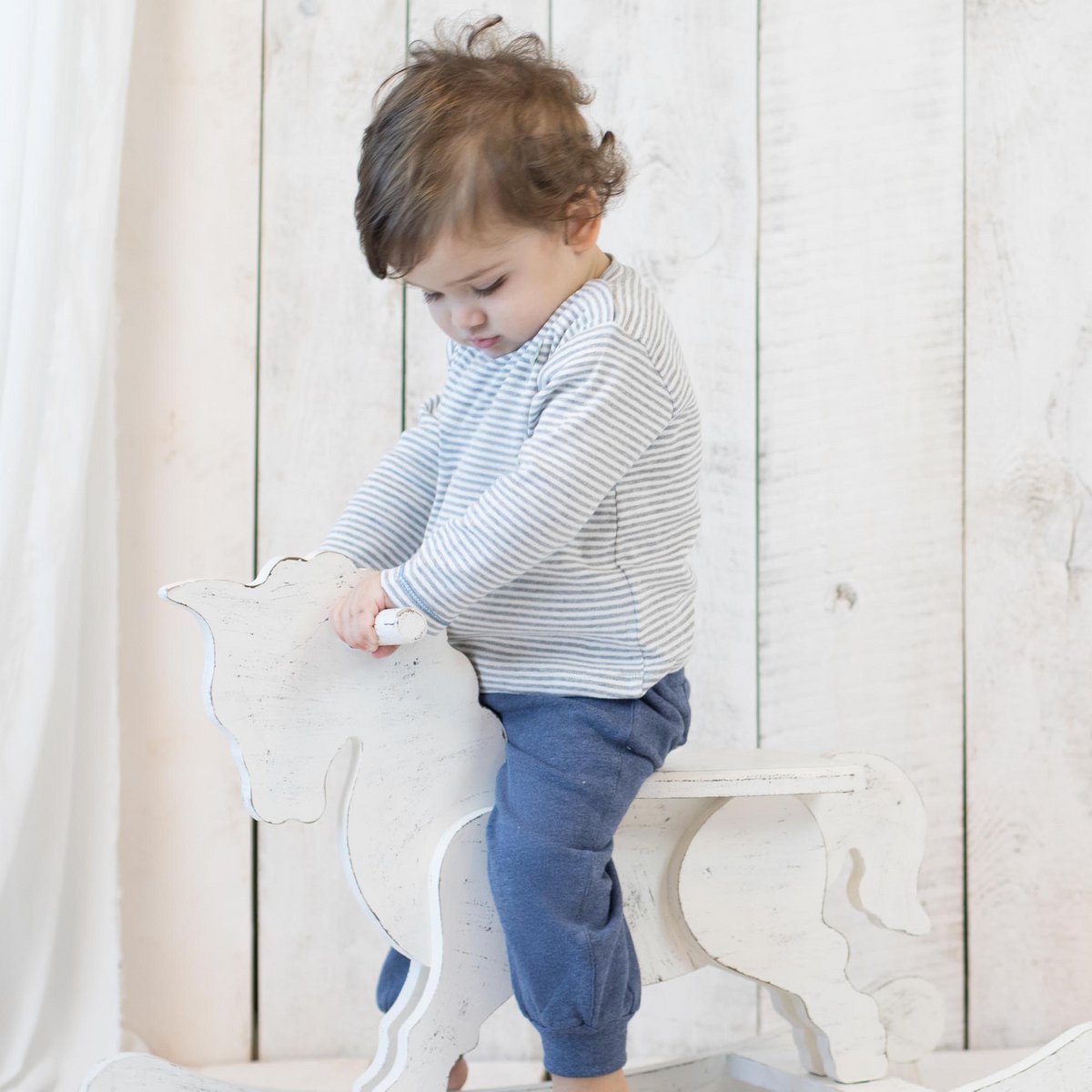 OrganicEra Organic Baby L/S T-shirt, grijs gestreept