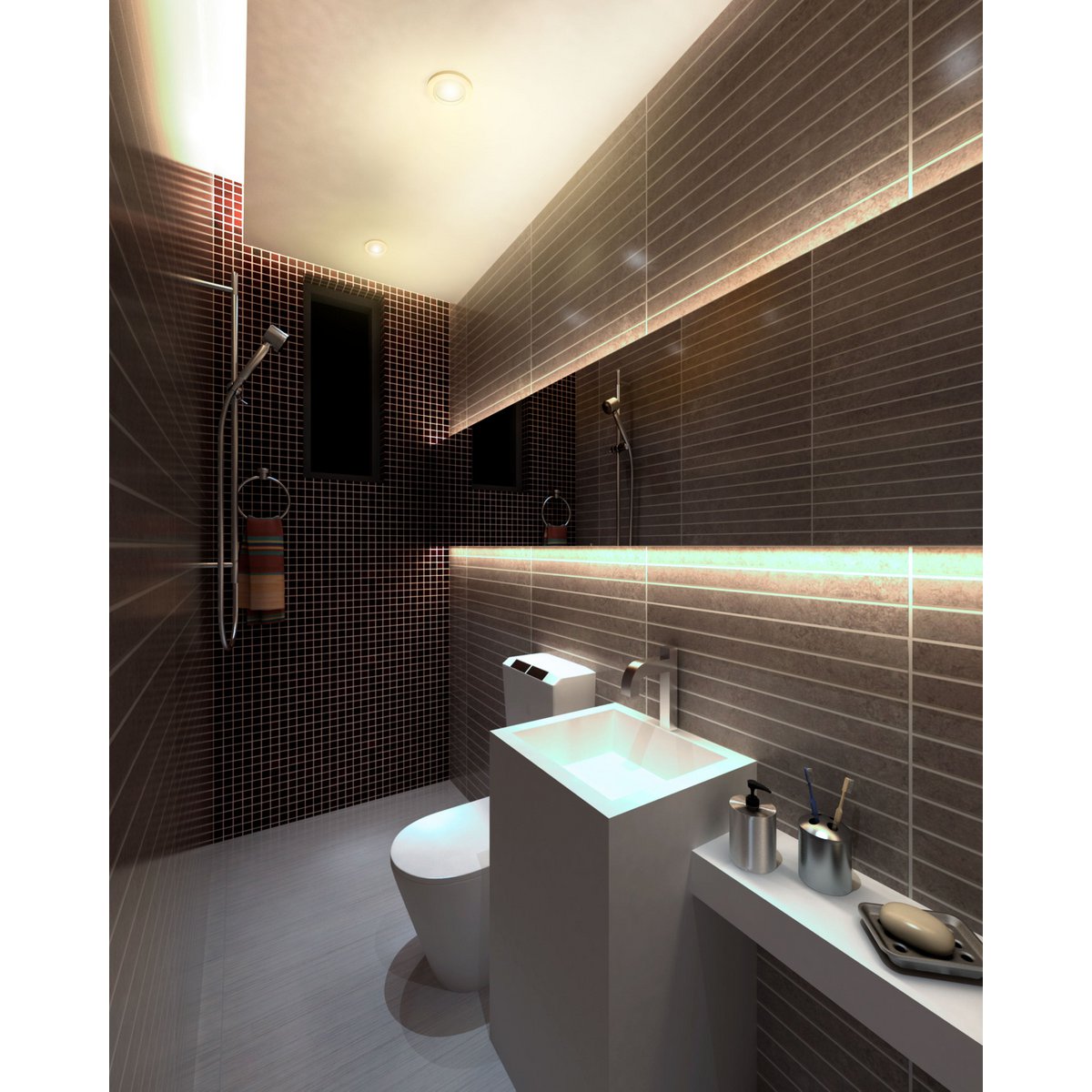 LED -installatieplek "Commmo" Ø 8,5 cm, 6,5 cm diep, gemaakt van metaal en Matt Acryl, 6 watt, warm wit