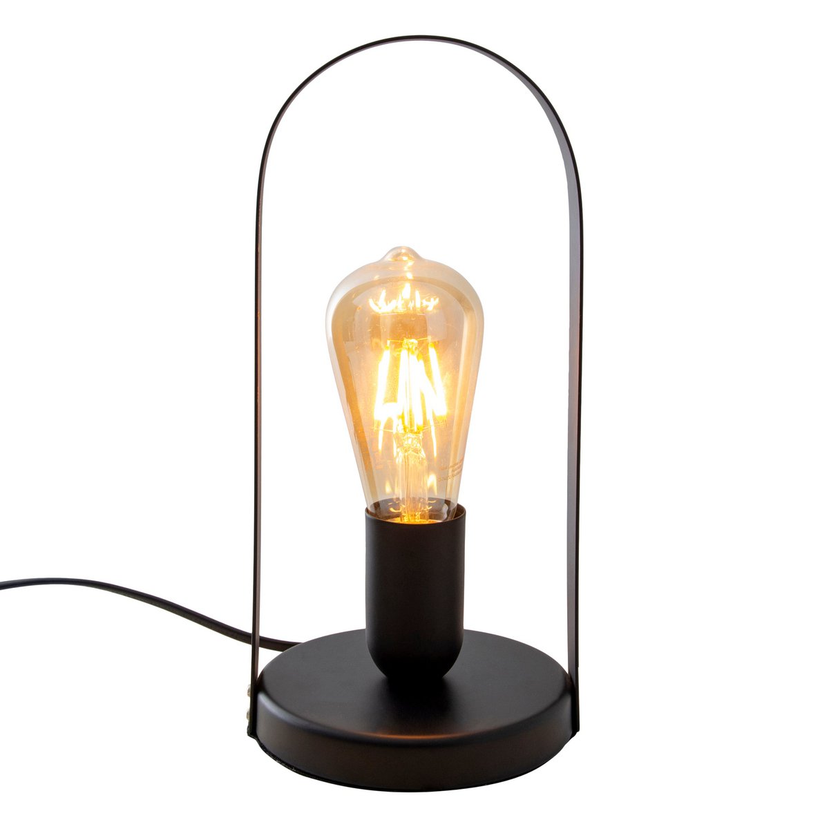 Metalen tafellamp "Faro" h: 28.5cm zwart