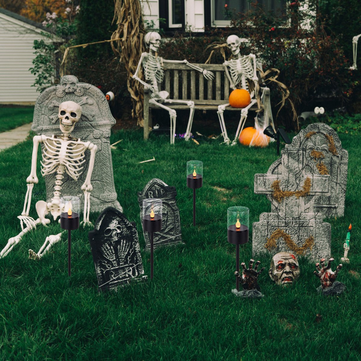 4er set Solar-/Dekoerdspieß