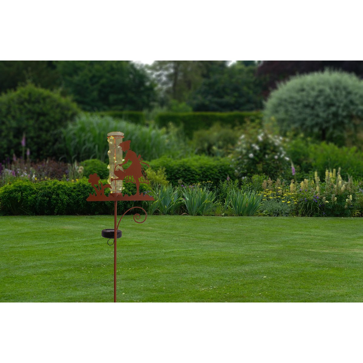 LED Solar Earth Skewers H: 95 cm, voor buiten, spiesjes gemaakt van metaal en glas en plastic in bruin, met geïntegreerde LED