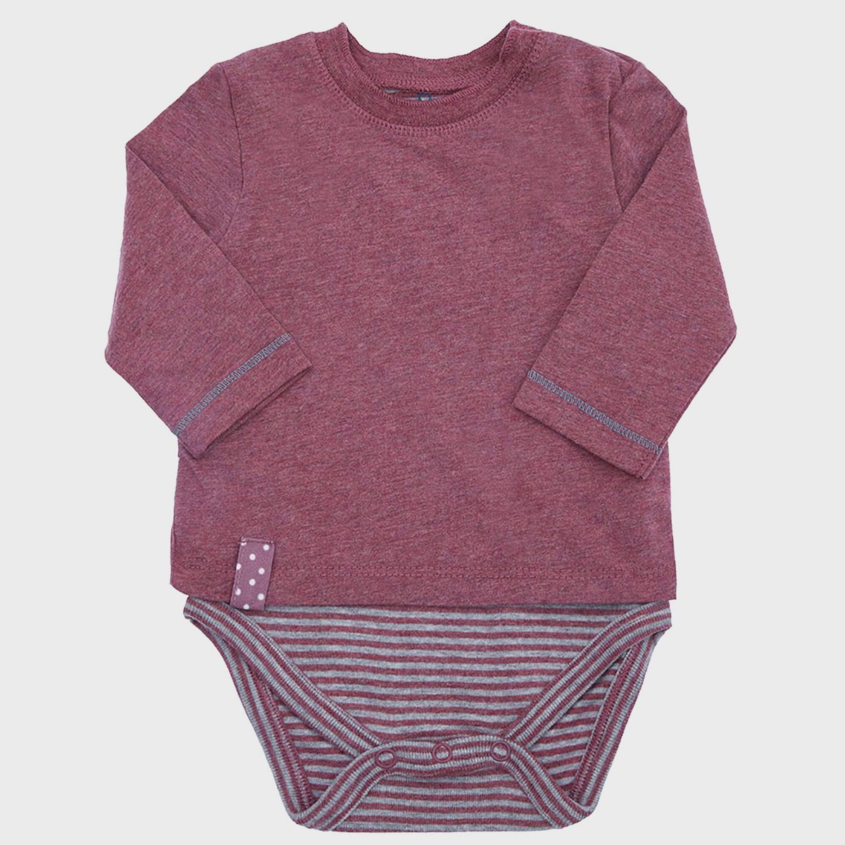 OrganicEra Organic Baby L/S T-shirt body, bordeaux
