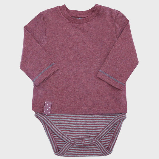 OrganicEra Organic Baby L/S T-shirt body, bordeaux