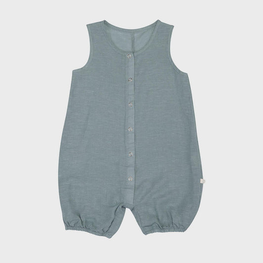 Organicera organische hennep baby romper, blauw grijs