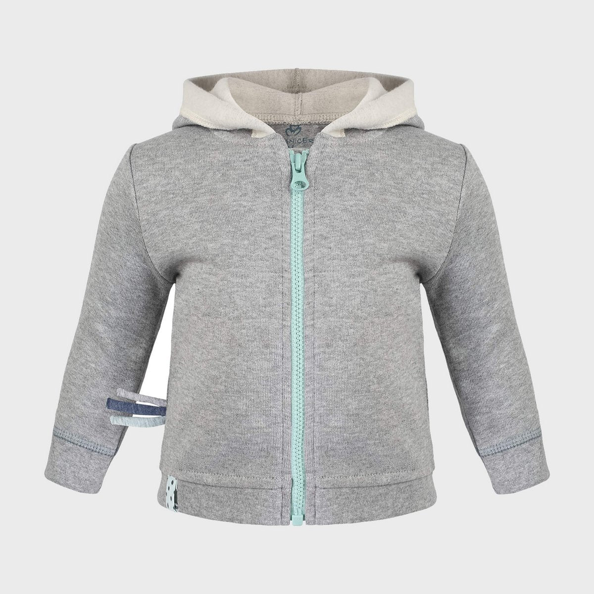OrganicEra biologisch babyjack met capuchon, grijs