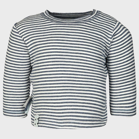OrganicEra biologische baby-l/s-t-shirt, indigo gestreept