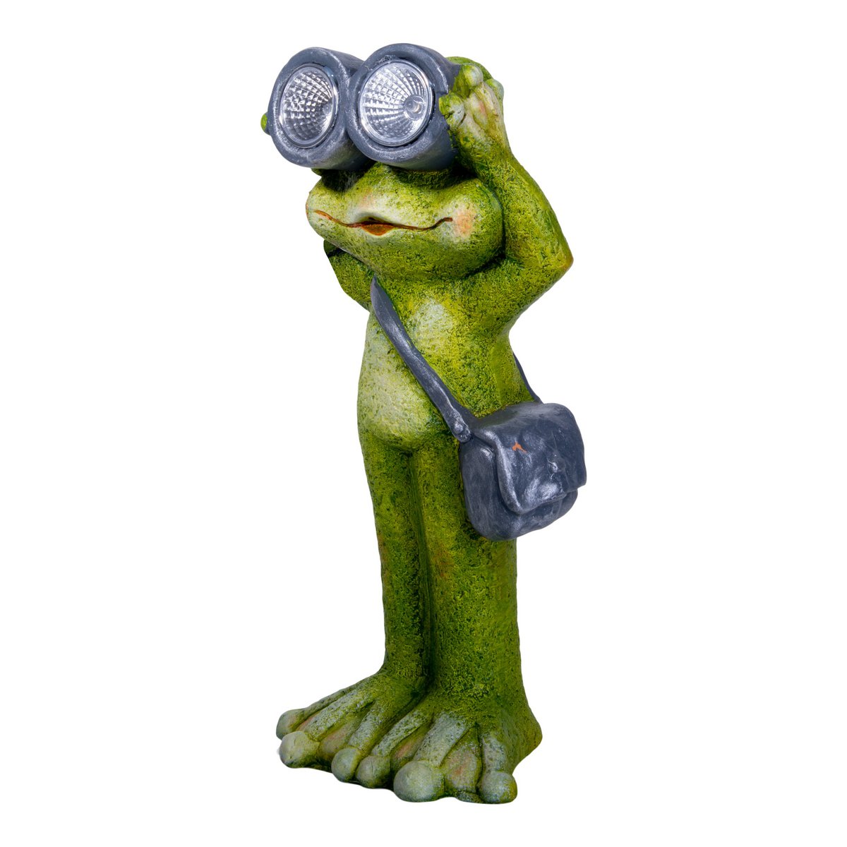 LED Solar Light "Frog" staande voor terras en tuin, gemaakt van groen keramiek, met stevig ingebouwde LED's, decoratielamp voor 30 cm hoog