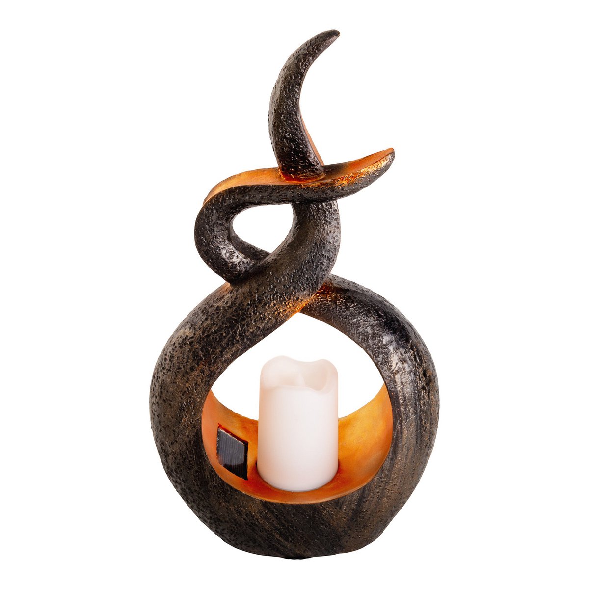 LED Solar Decol Light "Candle Flame", voor buiten, bruin plastic, geïntegreerde LED.