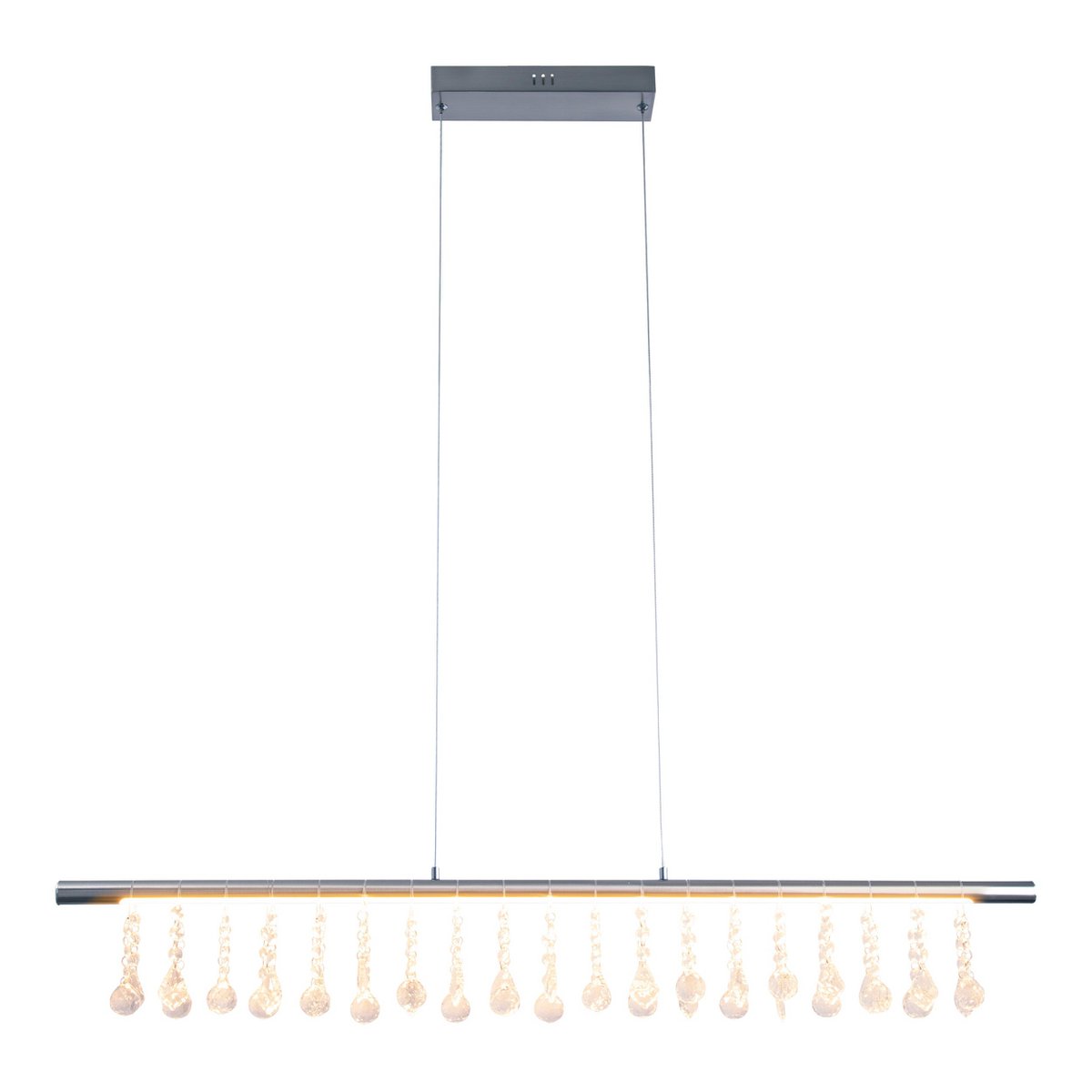 Led hanglamp "nobilis" lengte ongeveer 100 cm, gemaakt van metaal en plastic in satijnnikkel, met stevig ingebouwde LED's, verlichting voor woonkamer, eetkamer of kantoor