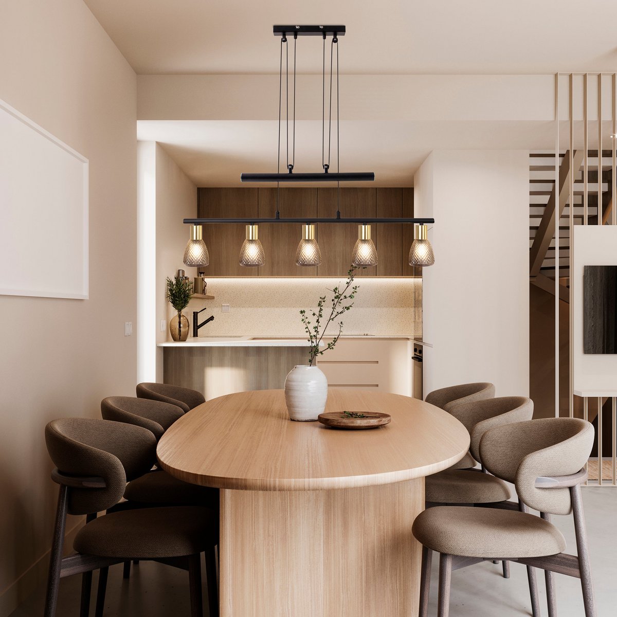 5er spot hanger lamp "lindita" exclusief illuminant