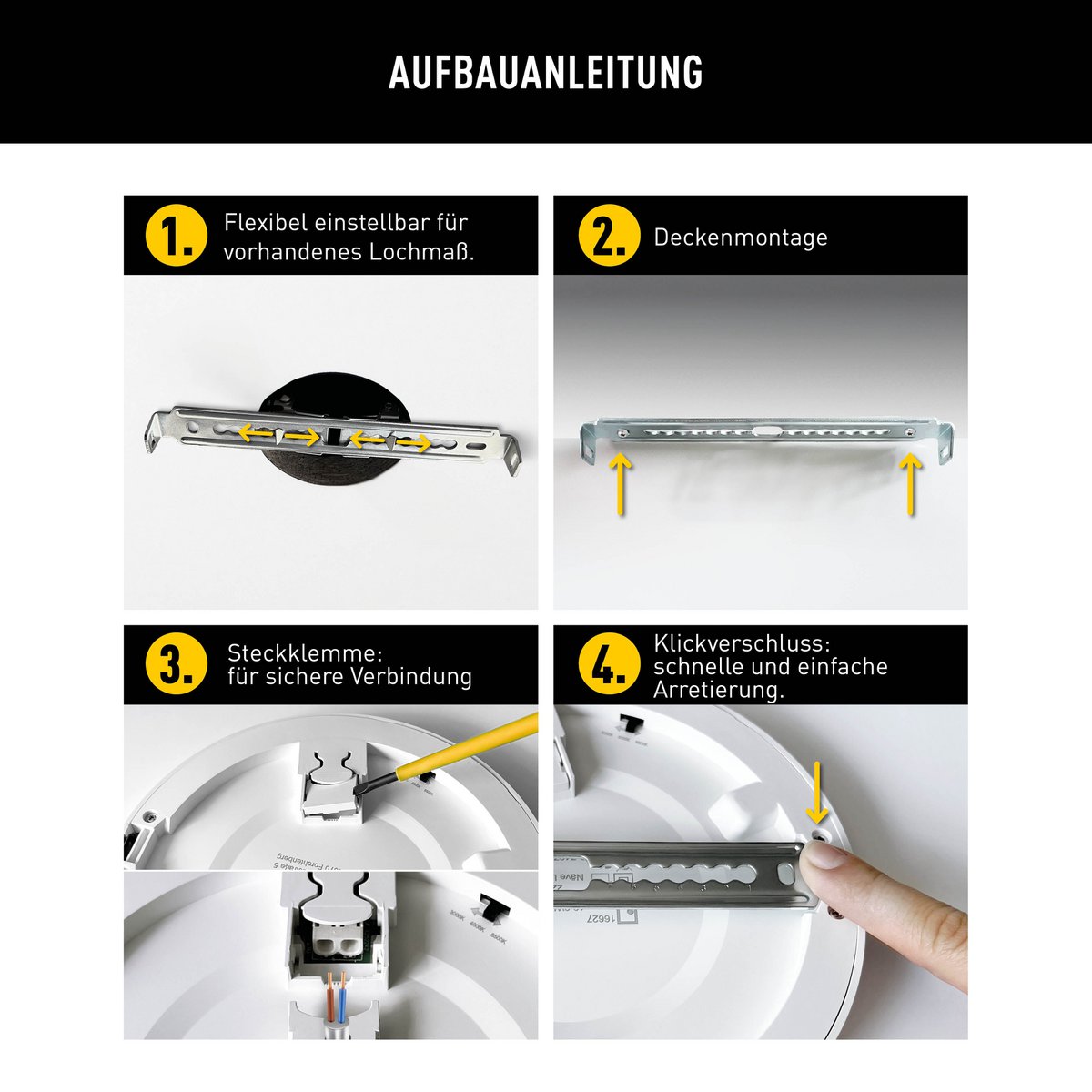 LED-plafondlamp "bonus" Ø21,7 cm, functionele lichtinstallatie en structuur mogelijk, plafondlamp gemaakt van metaal en plastic in wit, met stevig ingebouwde LED's, waaronder CCT-kleurwisselaar