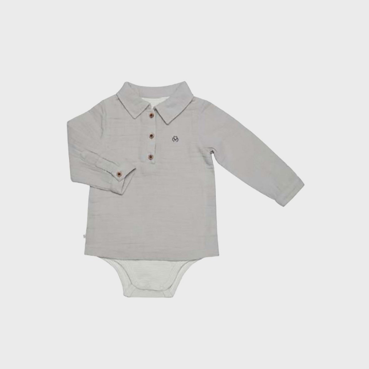 OrganicEra organisch mousseline bodysuitshirt voor jongens, grijs