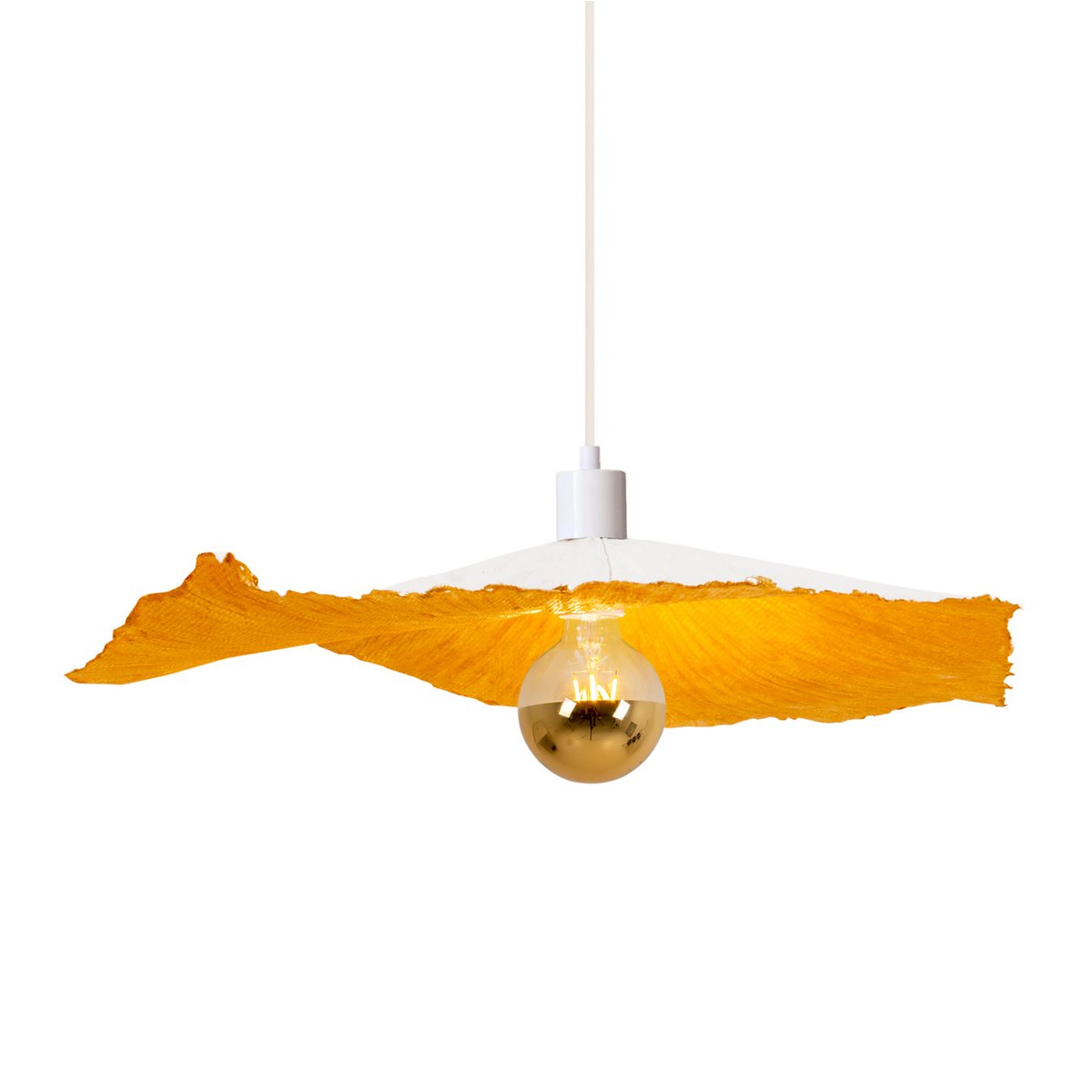 Papieren hanglamp "gek papier" Ø 56 cm gemaakt van gecoat papier in wit, E27 -versie, verlichting voor woonkamers of kantoor