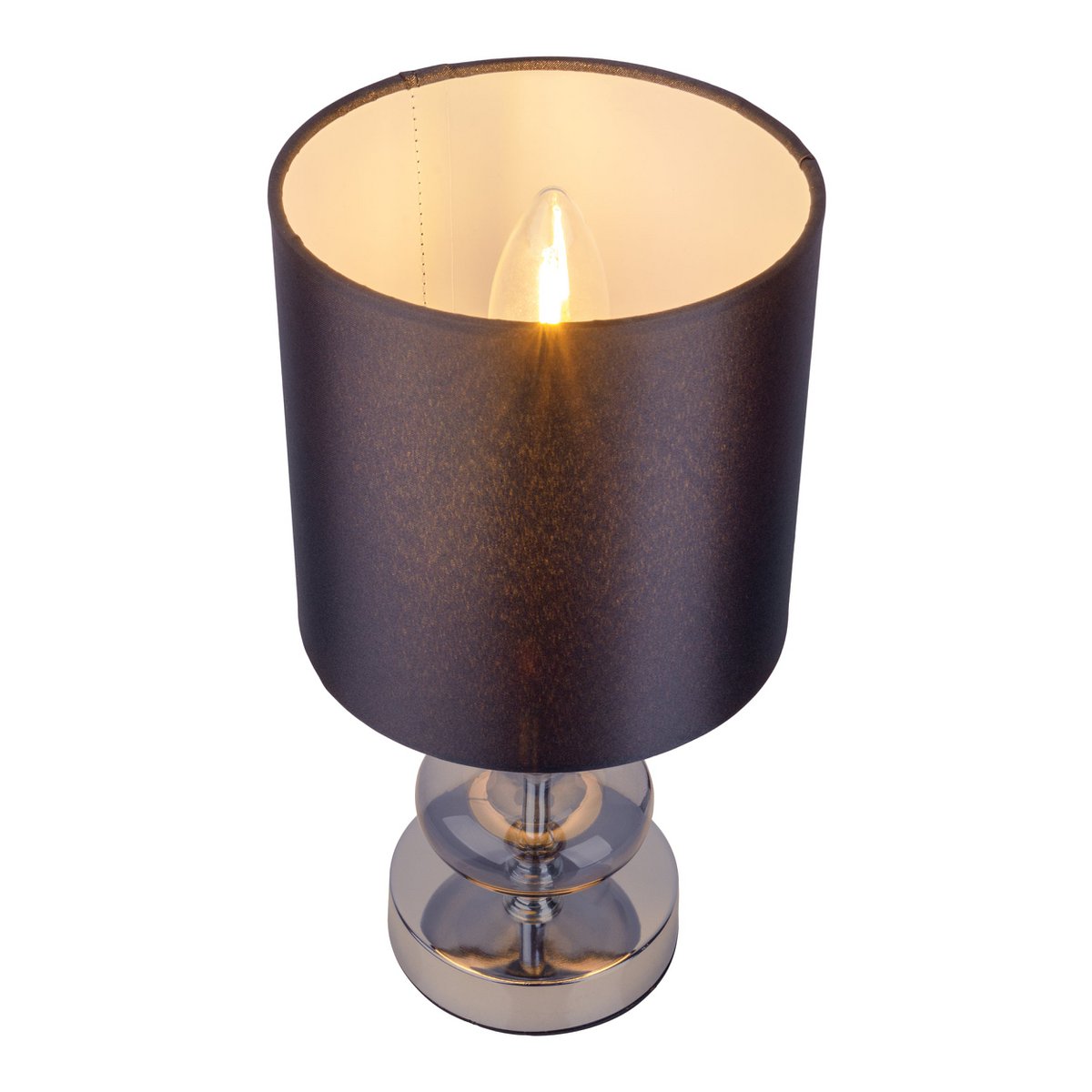 Stof, tafellamp "mali", tafellampje, textiel in zwart, met e14 -aansluiting, voor eetkamer, woonkamer, gang of kantoor, tafellamp voor woonkamer of eetkamer, bedlamp 28,5 cm hoog