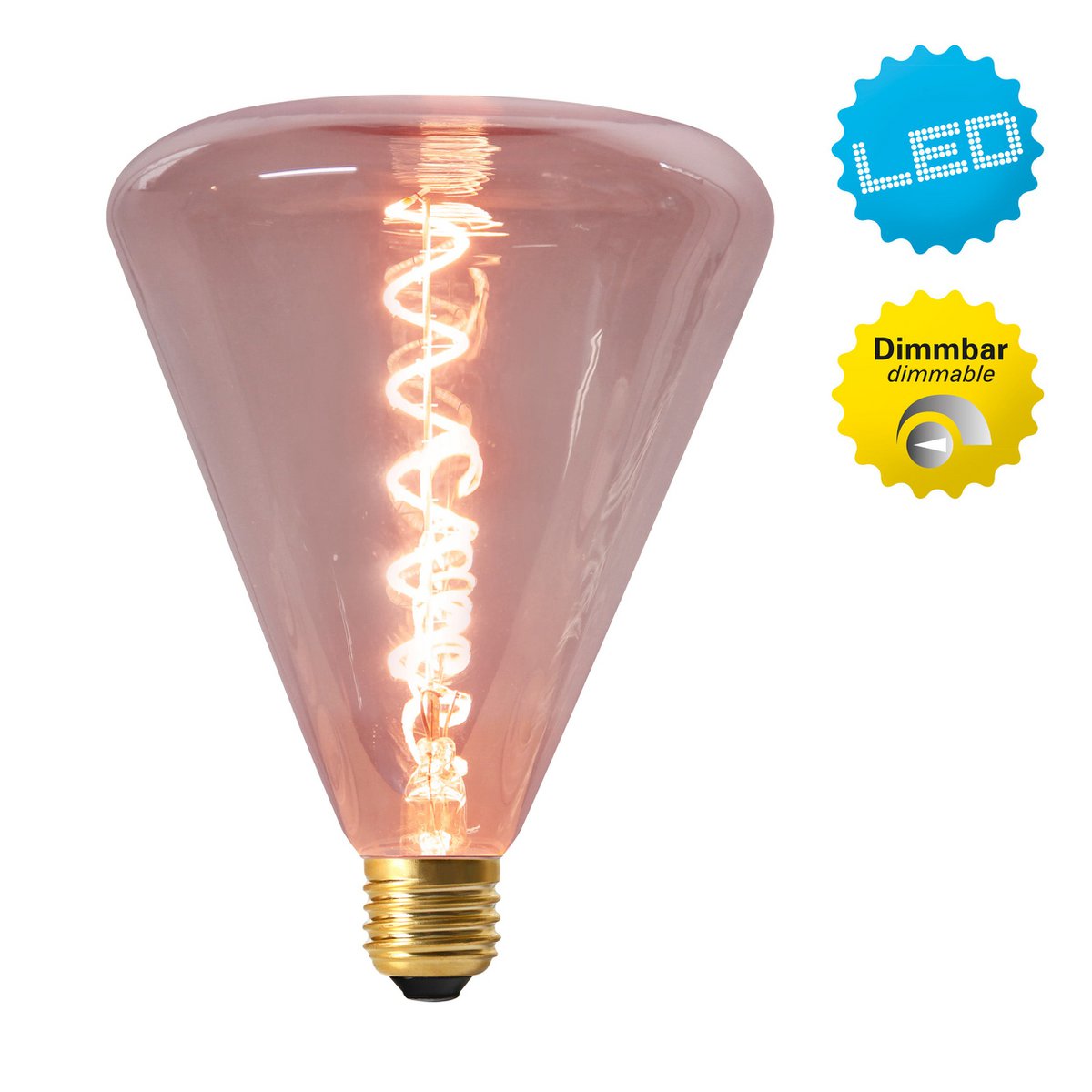 LED -lamp "Dilly" E27 versie 4 watt metaal en glas in rood