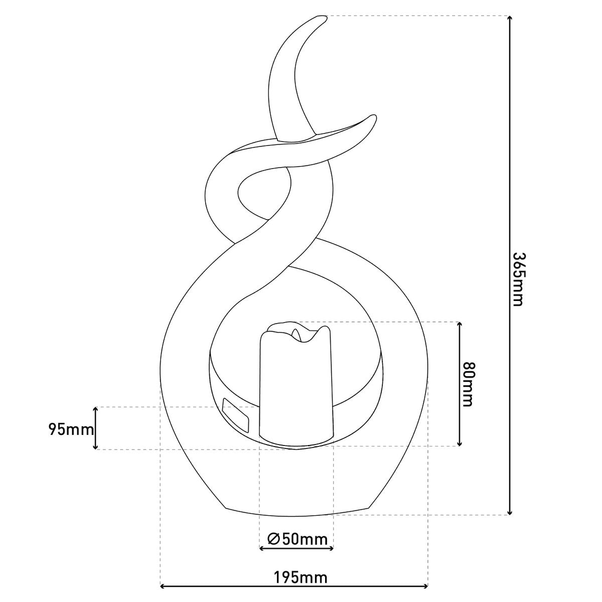LED Solar Decol Light "Candle Flame", voor buiten, bruin plastic, geïntegreerde LED.
