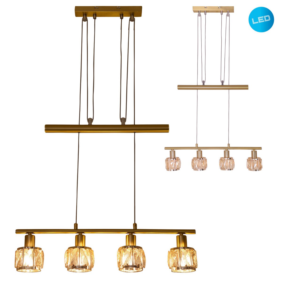 LED balanceerpendellamp "Josefa" E14 kooldraad