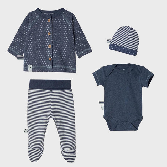 OrganicEra Organic 4-delige newbornset, Indigo