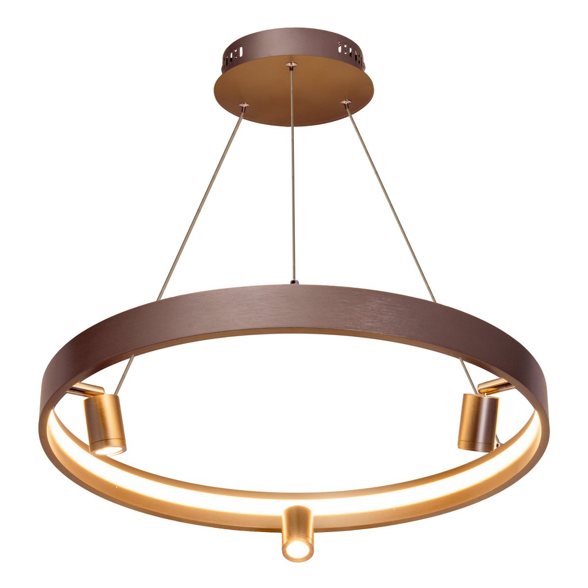 LED -hanglamp "" Tristan ", moderne metalen slinger lamp en plastic in stalen blanco, de LED's zijn stevig geïnstalleerd. Met ongeveer 58 cm Øthie, ideale verlichting voor woonkamer, eetkamer of keuken.