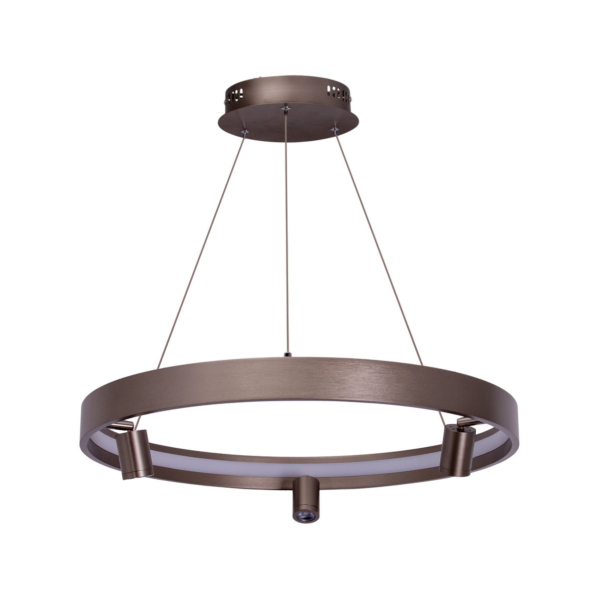 LED -hanglamp "" Tristan ", moderne metalen slinger lamp en plastic in stalen blanco, de LED's zijn stevig geïnstalleerd. Met ongeveer 58 cm Øthie, ideale verlichting voor woonkamer, eetkamer of keuken.