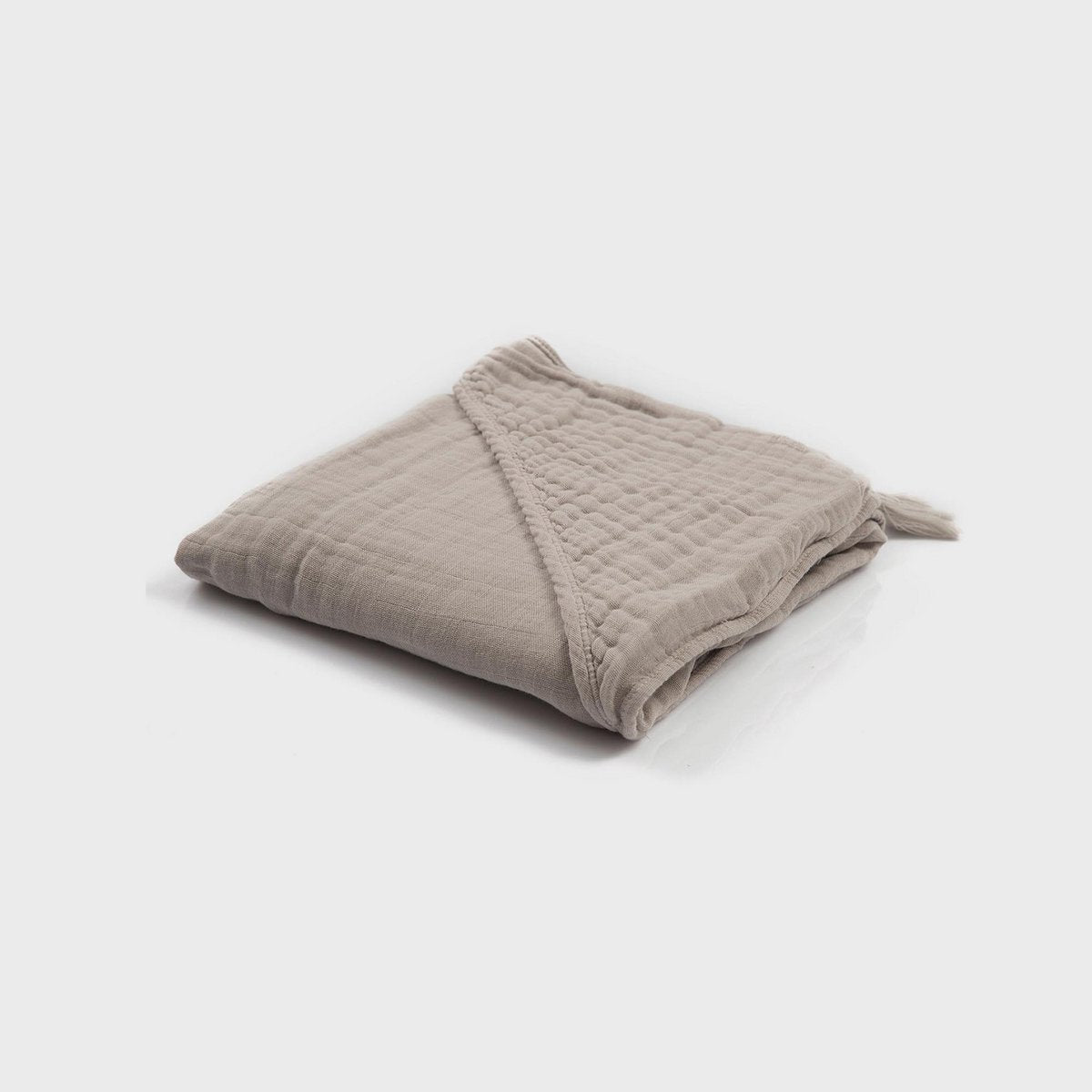 OrganicEra biologische mousseline babyhanddoek met capuchon, grijs