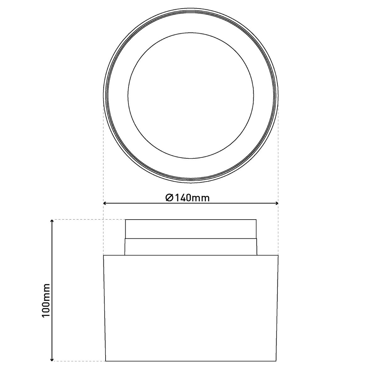 LED Spot D: 14 cm zwarte "Trimes"