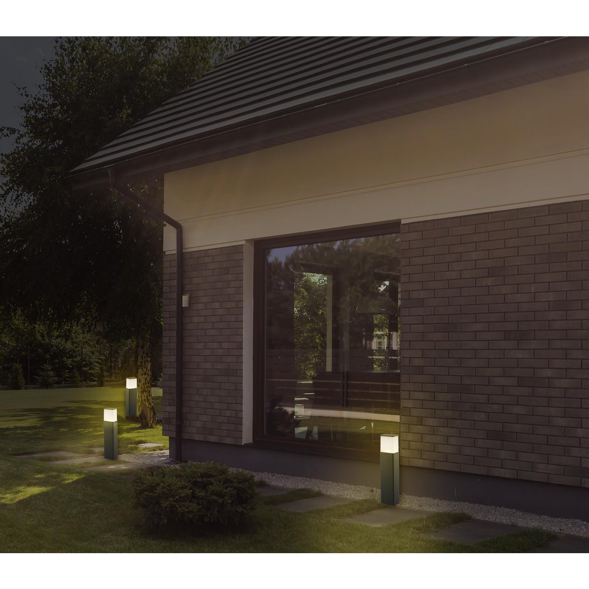 LED Buiten rokken "Vigo" gemaakt van metaal en plastic in antraciet, met geïntegreerde LED, padlicht