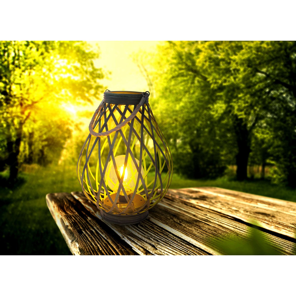 LED decoratief zonnelamp "Baluba" - Buiten metaal en plastic in goud met stevig geïntegreerde LED's