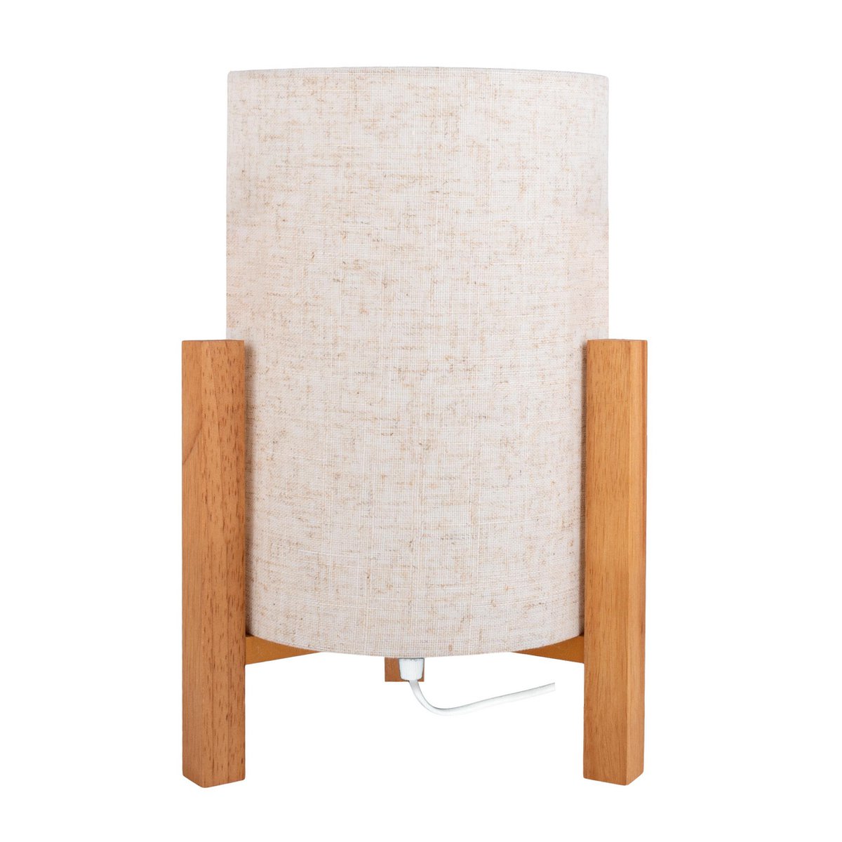 Tafellamp "Matilda" klassieke tafellamp met natuurlijk uiterlijk door hout en stofscherm, E27 -aansluiting, 32 cm hoog