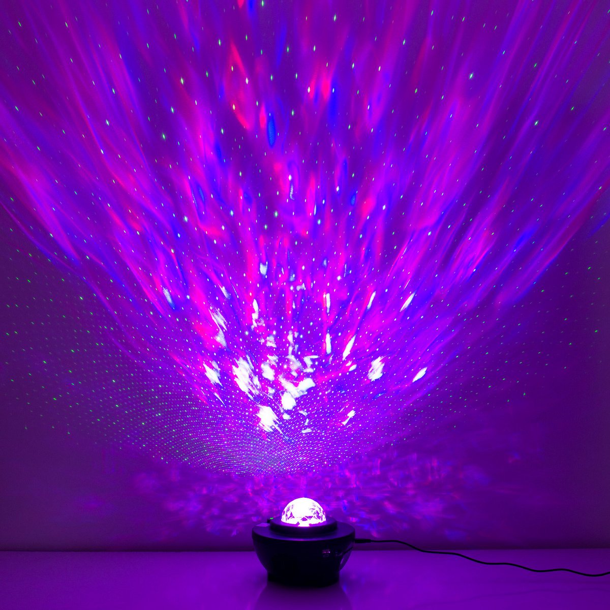 Atmosferische Galaxy LED -projector, decoratieve verlichting gemaakt van plastic, kleurrijke, geïntegreerde LED, voor binnen