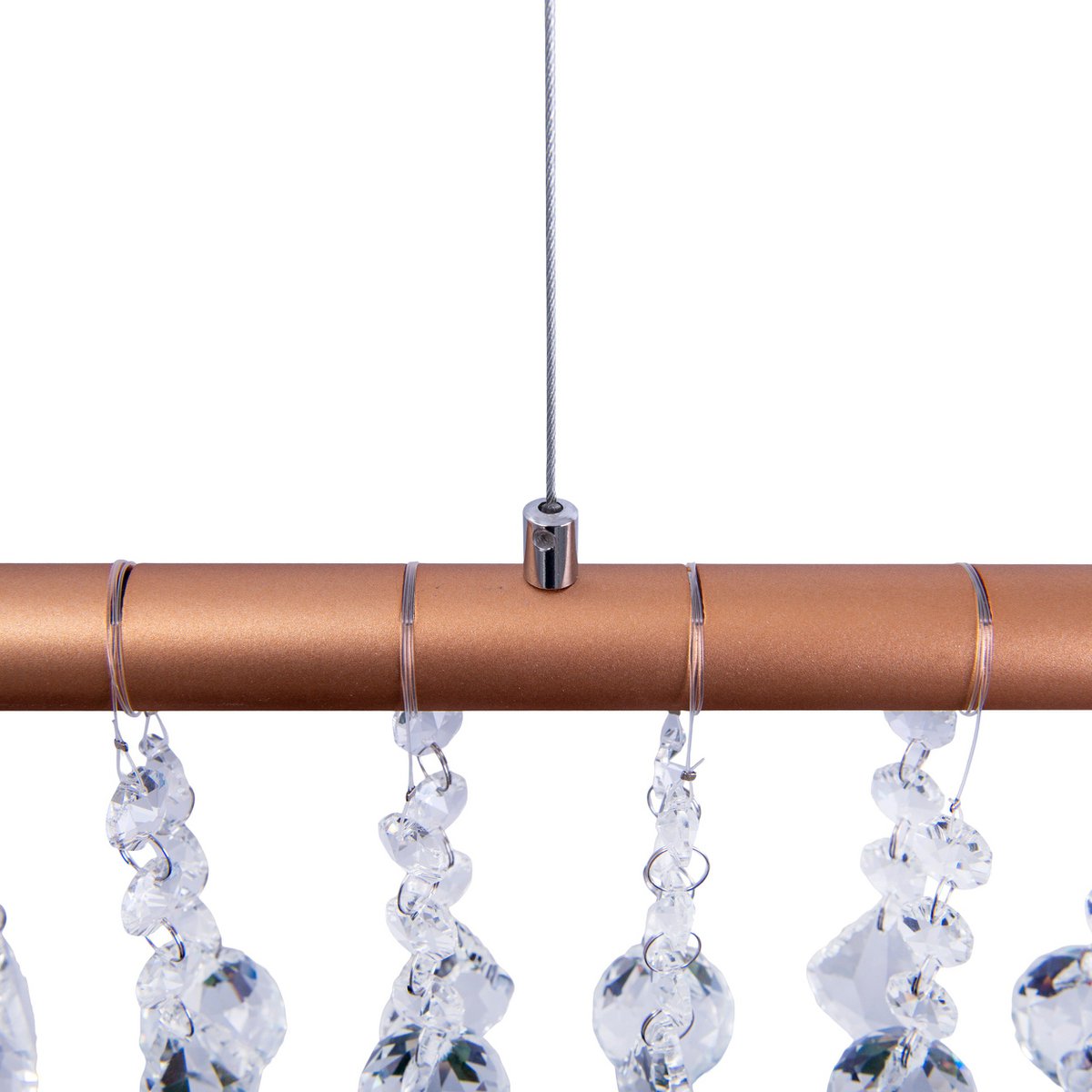 Led hanglamp "nobilis" lengte ongeveer 100 cm, gemaakt van metaal en plastic in goud, met stevig geïnstalleerde LED's, verlichting voor woonkamer, eetkamer of kantoor