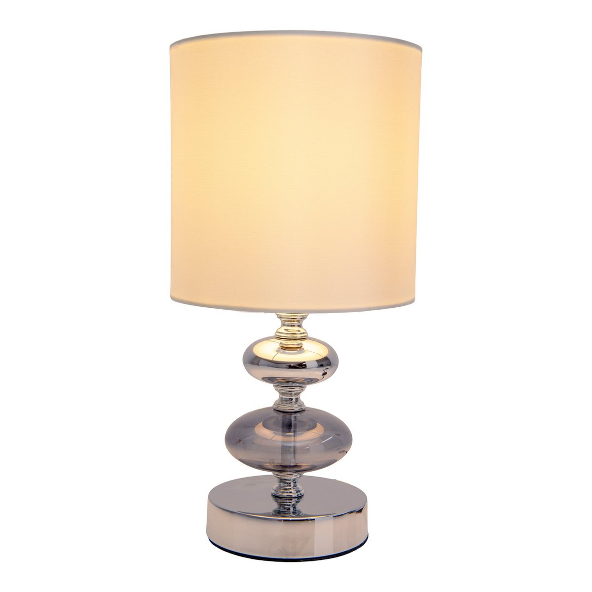 Stof, tafellamp "mali", tafellamp gemaakt van metaal- en textielmateriaal, wit, met E14 -aansluiting, voor eetkamer, woonkamer, gang of kantoor, tafellamp voor woonkamer of eetkamer, bedlamp 28,5 cm hoog