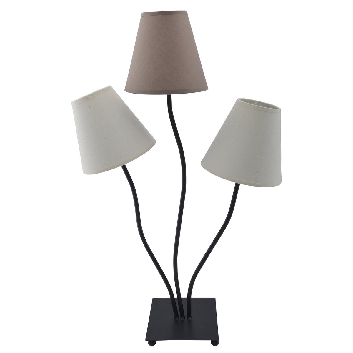 Textiellamp 3-flame "boho" ", tafellamp in beige/bruin, met E14-aansluiting, voor eetkamer, woonkamer, gang of kantoor, 67 cm hoog