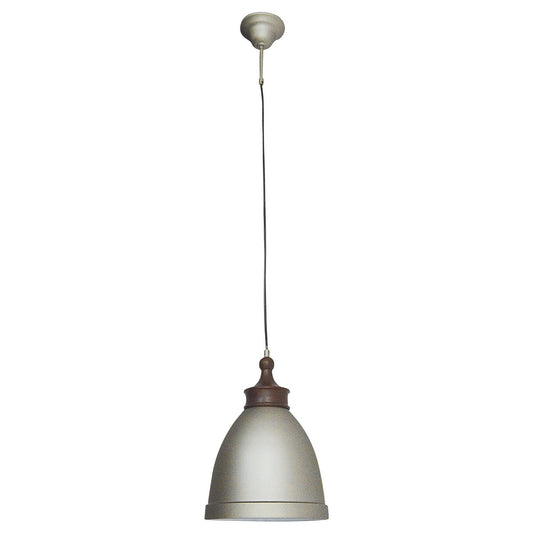 Metalen hanglamp "Pinhead" met houtlook opzetstuk