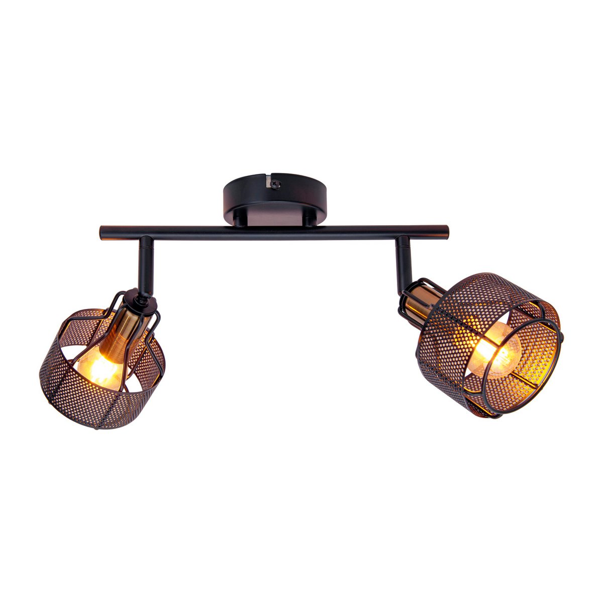 2-weg en plafondlichtspot "foro" gemaakt van metaal in zwart , met E14-versies, ongeveer 32 x 18,5 x 15 cm. Stijlvolle verlichting voor woonkamer, eetkamer of keuken.